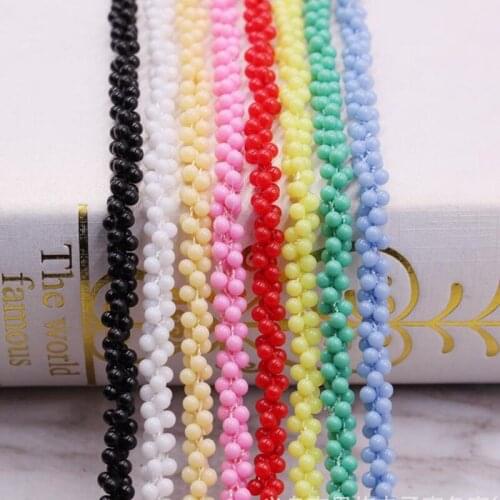 1Yards Pearl Beaded Lace Ribbon Trim African Lace Fabric Embroidered Lace Beaded Fringe Clothing Accessories Clothing Production