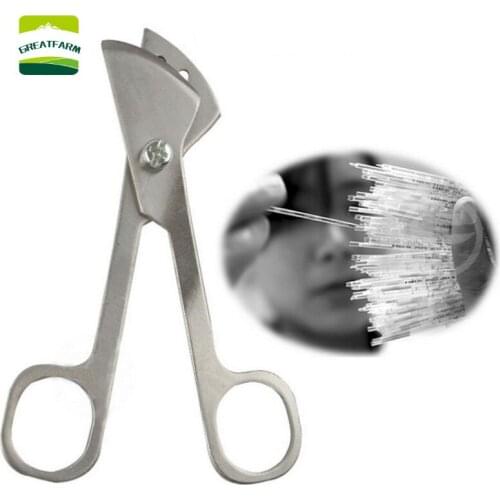 2 pcs stainless steel Cattle semen fine tube scissors Coated semen tube scissors Cow fine tube scissors Frozen semen farm tools