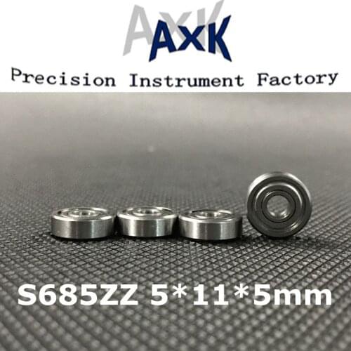 2021 Free Shipping 10pcs Abec-5 S685zz 5*11*5mm Stainless Steel Deep Groove Ball Bearings S685 Zz S618/5z Roulement A Bille