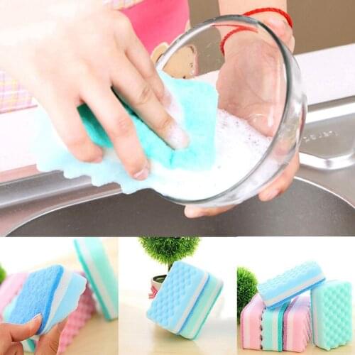5pcs Dishwashing Sponge Kitchen Nano Emery Magic Clean Rub Pot Rust Focal Stains Sponge Removing Kit Cleaning Brush Sponges