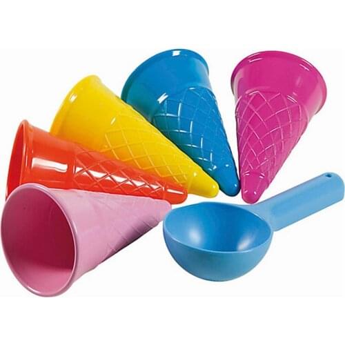 5 Pcs/Lot Cute Ice Cream Cone Scoop Sets Beach Toys Sand Toy For Kids Children Educational Montessori Summer Play Set Game Gifts