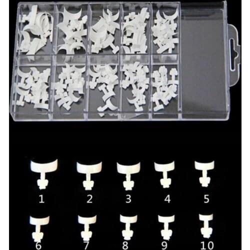 500Pcs/Box Nail Crescent Tip ABS Manicure White Short Nail Tips Precise Edge French Style Full Half Cover False Nail for Female