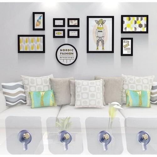 8PCS New Punch Free Storage Holder Bathroom Towel Hanging Rack Simple Pvc Self Adhesive Hook Kitchen Bathroom Accessories