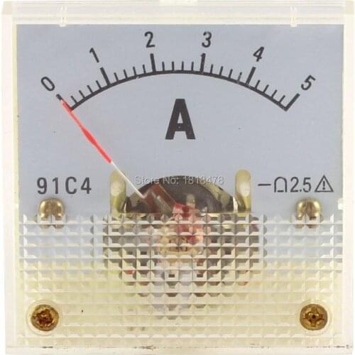 91C4Class 2.5 Accuracy DC 0-5A Ampere Analog Panel Meter Ammeter 91C4 45*45mm