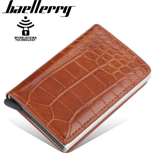 Baellerry Anti Thief Rfid Credit Card Holder Wallets Rfid Black Magic Trifold Leather Slim Mini Wallet Small Money Bag Purses