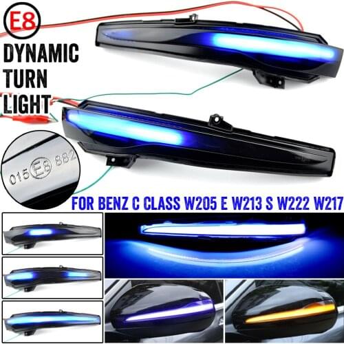 For Mercedes Benz C E S GLC W205 X253 W213 W222 V Class W447 Dynamic Turn Signal Blinker Sequential Side Mirror Indicator Light