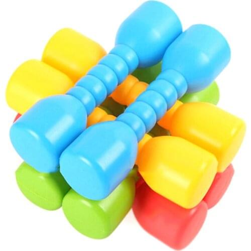 2Pcs Kindergarten Sound Dumbbell Outdoor Plastic Color Environmental Movement Small Fitness Dumbbell Children Toys