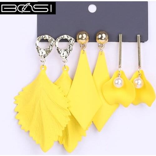 BOSI yellow set earrings fashion jewelry drop earrings Women luxury long earrings set bohemian dangle earring star earings boho
