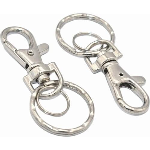 Metal Swivel Clasp Swivel Snap Hooks with O Rings Lobster Clasp Trigger Clasps Claw Push Gate Swivel Hooks for key or backpack