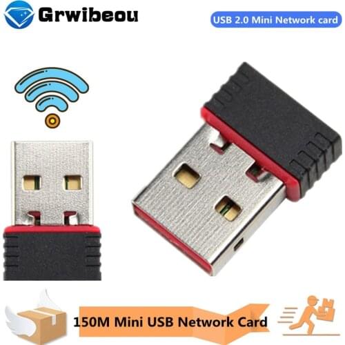 Grwibeou Mini USB Wifi Adapter 802.11b/g/n Antenna 150Mbps USB Wireless Receiver Dongle Network Card Laptop TV BOX Wi-Fi Dongle