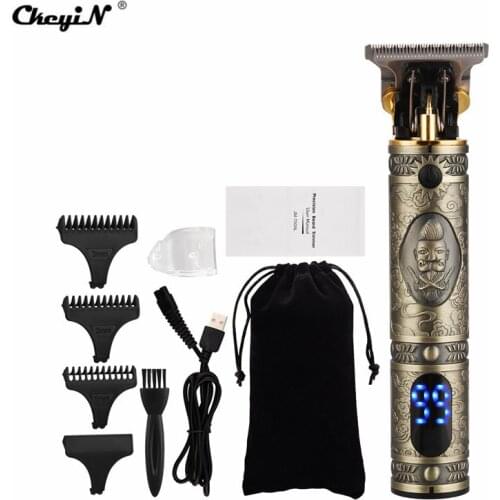 CkeyiN Hair Clippers Men Cordless Rechargeable Grooming Kits T-Blade Close Cutting Trimmer Baldhead Beard Shaver LCD Display 50
