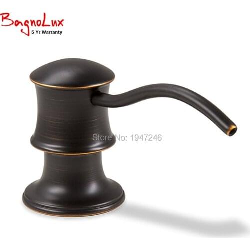 New High Quality Oil Rubbed Bronze Built In Deck Mount Traditional 13 Ounce Brass Soap / Lotion Dispenser Set With Brass Pump