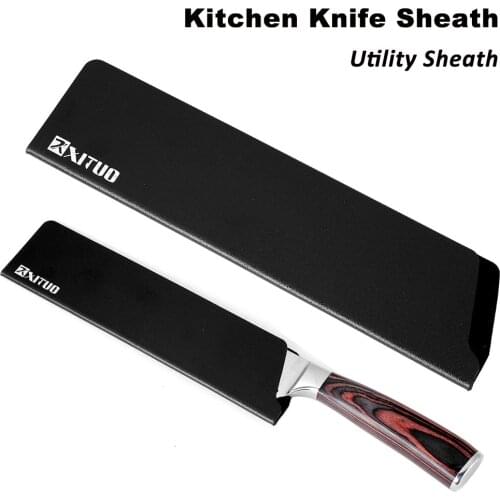 XITUO 8" 7" 6" 5"3.5"Inch Chef Knife Sheath Slicing Vegetable Slicing Santoku Paring Knives Kitchen Knife Sheaths Tool Black new