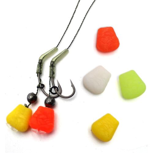 50PCS Carp Fishing Fake Food Plastic Carp Bait Pop Up Slow Sinking Corn Boilies Fishing Lure Hair Rigs Carp Fishing Accessories