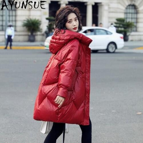 AYUNSUE 90% White Duck Down Jacket Women Warm Winter Puffer Coat Female Hooded Woman Parkas Thick Korean 2021 Mujer Chaqueta