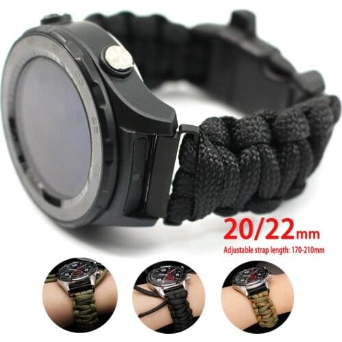 20 22mm Adjustable Braided Watch Strap for Samsung Galaxy Watch 3 41mm 45mm Sports Bracelet for Huawei Watch Gt 2 42mm Band 46mm