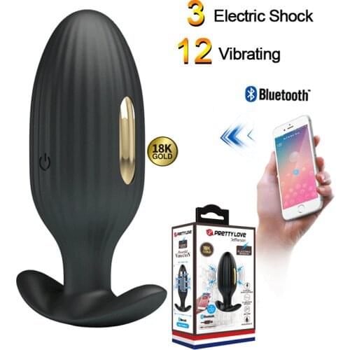 Pretty Love APP Remote Control Electric Shock Vibrating Anal Plug Sex Toys Prostete Massager Vagina Stimulator G-spot Vibrator