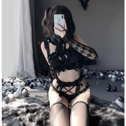 Sexy Women Maid outfit Cosplay Uniform lingerie Maid Lace Cute Bikini anime Girl Costumes Lolita Bra Panty S1426