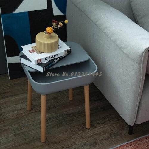 Nordic Household Small Side Table Living Room Small House Type Creative Small Tea Table Bedroom Storage Bedside Table Color Sofa