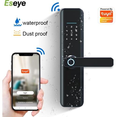Eseye Tuya Fingerprint Smart Lock Security Convenient WiFi APP With Door Bell Password Digital Lock For Home Apartment