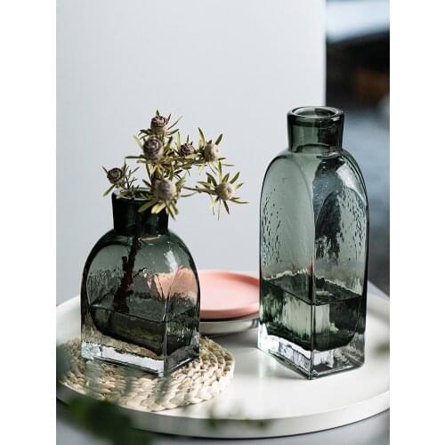 Vase Glass Nordic Home Decor Living Room Decoration Flower Green Accessories Terrarium декор дома горшок для цветов вазы декор