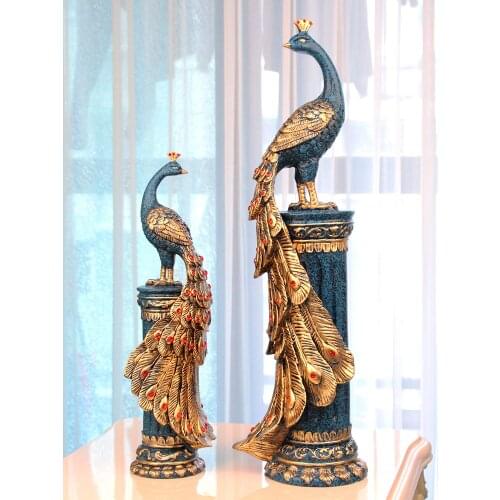 TT European-Style Home Wine Cabinet Decoration Creative Living Room Hallway TV Cabinet American Peacock Decoration