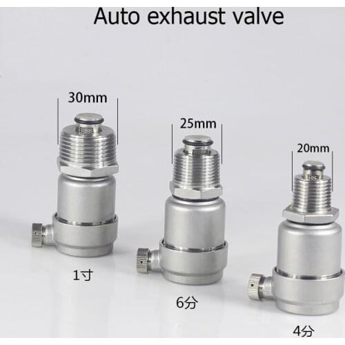 Exhaust Valve 4 Points 6 Points 1 Inch Thread Automatic Exhaust Valve Pipe Water Heater Air Vent Valve DN15 304 Stainless Steel
