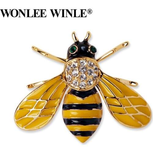 Wonlee Winle TOP Quality Rhinestone Austria Crystal Cute Bee Brooches for Women Fashion Jewelry