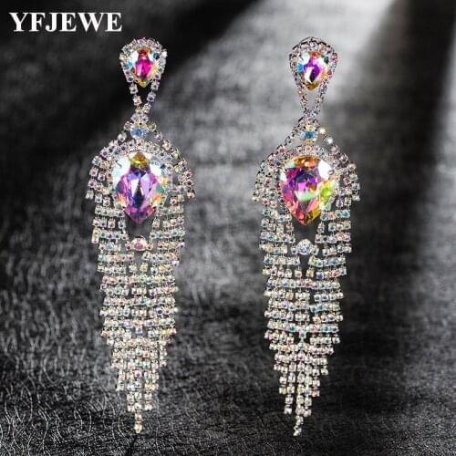 YFJEWE Ethnic Long Earrings Party Accessories Orecchini Donna Shine Multicolor Line Dangle Earring For Women #E519