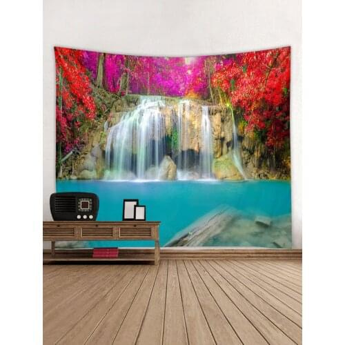 Green water waterfall digital printing tapestry background hanging cloth factory direct sales can be customized size