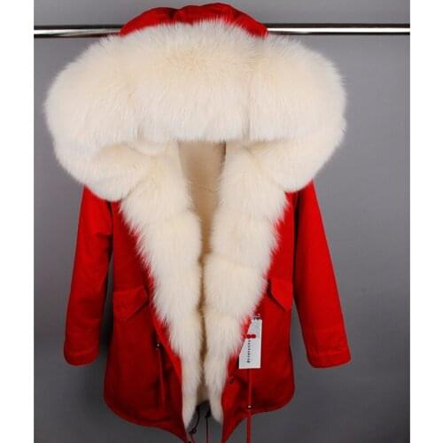 Parka real fur coat 2020 new long winter jacket women winter coat women parkas natural fox fur collar warm thick