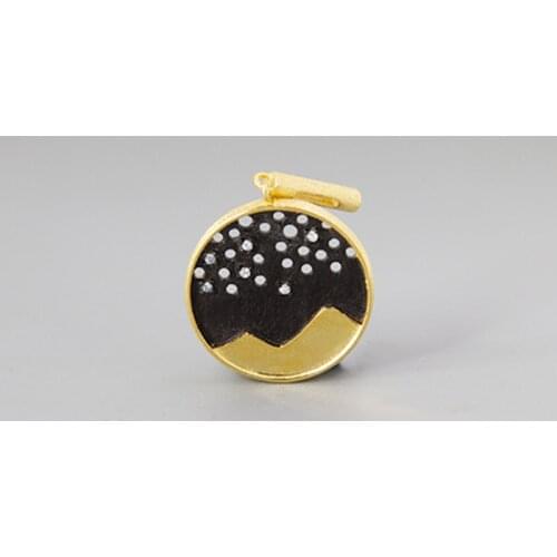 S.EAST SUN 925 sterling silver handmade fashion black gold gem Star Pendant suitable for womens wedding party jewelry gifts