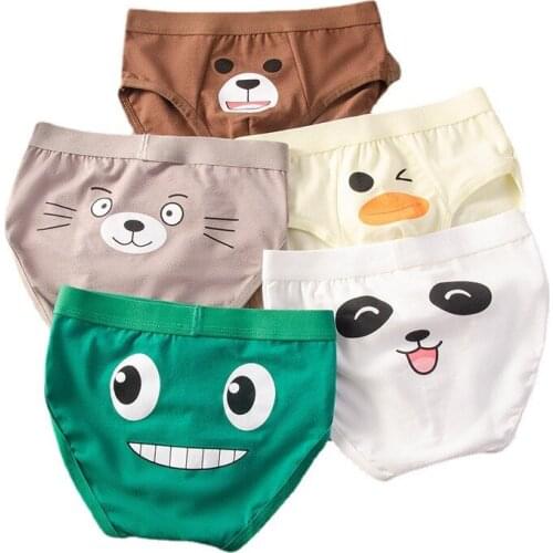 5PCS/Lot 2021 Boys Cotton Underpants Children Boy Briefs Cartoon Printing Panties