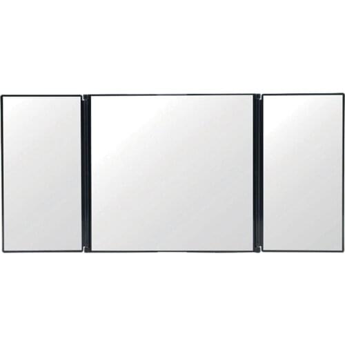 Car Vanity Mirror 3 Section Folding Cosmetic Mirror Auto Sun-shading Car Visor Mirror Adjustable Auto Makeup Mirror