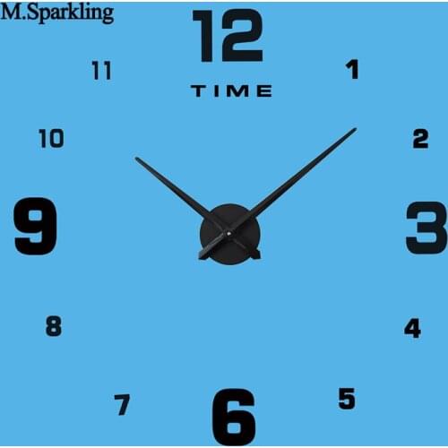 Large round wall clock 3D modern wall clock self adhesive bedroom digital decorative clocks home decoration