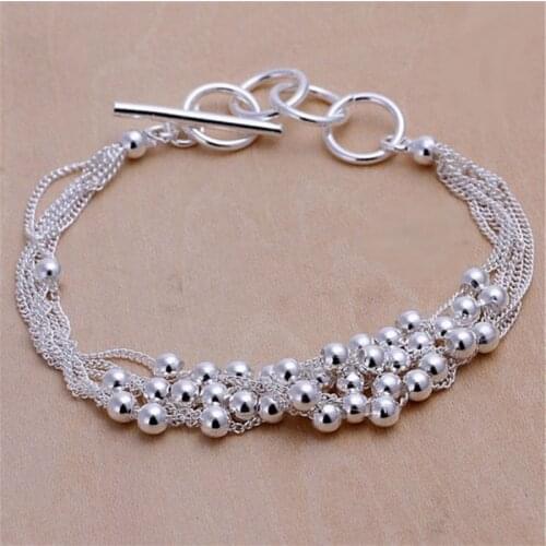 Six lines of light bead silver color bracelets new listings high -quality fashion jewelry Christmas gifts