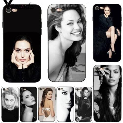 Yinuoda For iPhone 7 6 X Case Angelina Jolie Exquisite Phone Accessories Case for iPhone X 8 7 6 6S Plus X 5 XS XR XSMAX