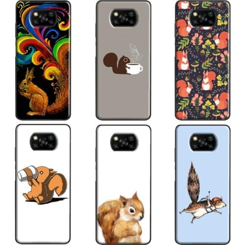 Cartoon Animal Squirrel For Xiaomi Mi 9T 10T Pro Mi 9 10 Note 10 Lite Mi 11 Ultra Case For POCO F3 X3 M3 Pro Cover