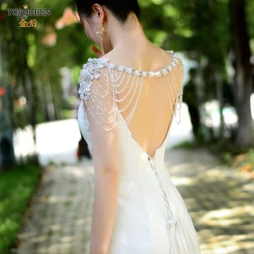 TOPQUEEN G13 Bridal Choker Neck Shawl with Rhinestone Crystals Beaded Designer Jewelry Heirloom to Last a Lifetime Wedding Cloak