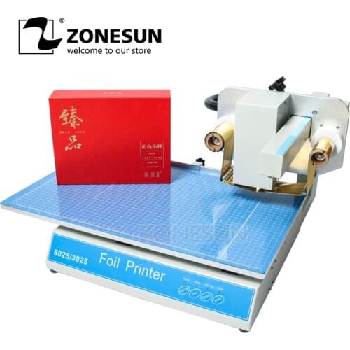 ZONESUN Hot Stamping Machine Digital Sheet Printer Plateless Hot Foil Printer Plastic Leather Notebook Film Paper Without Stamp