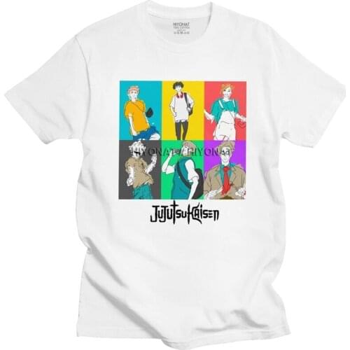 Male Jujutsu Kaisen Paradise T Shirts Short Sleeve Cotton Tshirts Streetwear T-shirt Japan Anime Manga Tees Oversized Apparel