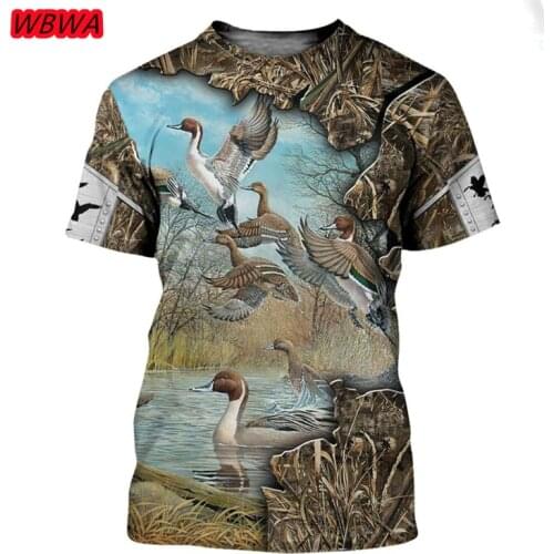 WBWA Brand Duck Hunting Werewolf 3D Printing Summer T-shirt Harajuku Short Sleeve Casual Mens and Womens New