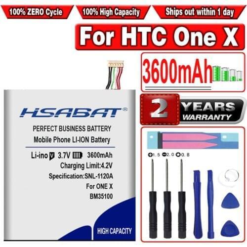 HSABAT 100% New 3600mAh BM35100 Battery for HTC One X Battery S720e /One S Z520e BJ83100 One X+ S728E 720T X720d X325E X325S G23