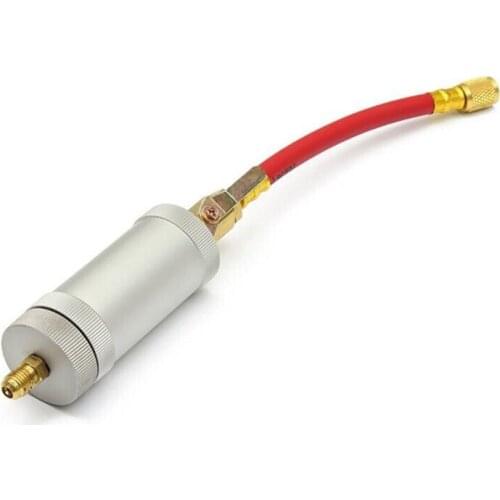 Car A/C AC Oil&Dye Oz Injection Tool 1/4SAE 134a 2 Oz Oil Injector R134A R12 R22 Air-Conditioning Installation Car Accessories