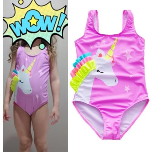 2-16Years Girl Swimsuit Rainbow Print Bathing Suit 2021 New One-Piece Large Size Childrens Swimwear Girls Summer Bathing Suits