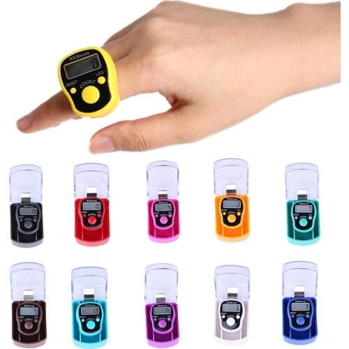Mini Stitch Marker Row Finger Counter LCD Electric Digital Display With LED Light For Buddha Pray Sewing Knitting Weave Tool