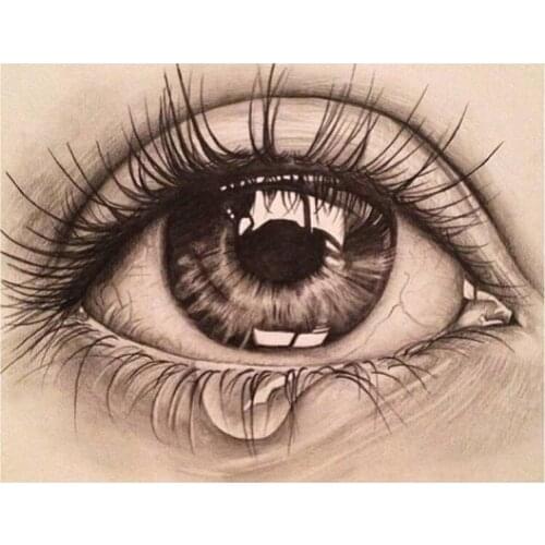 Dpsprue Full 5D DIY Square/Round Drill Diamond Painting "Tears Eye" Diamond Embroidery Cross Stitch 3D Decor Gift DF054