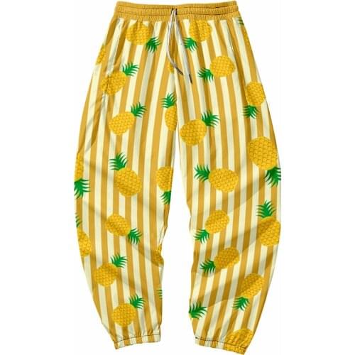 2021 New 3D Print Pineapple pattern Sweatpants Women/Men Fitness Joggers Spring High Street Anime Trousers Pants Sweatpant