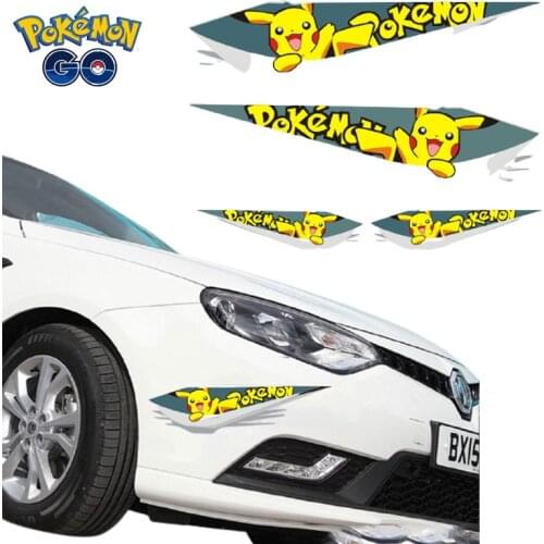 New Pokemon Pikachu Funny Outside Car Sticker Car-styling for Auto Decal Window Waterproof Cars Glue Reflective Strips Stickers