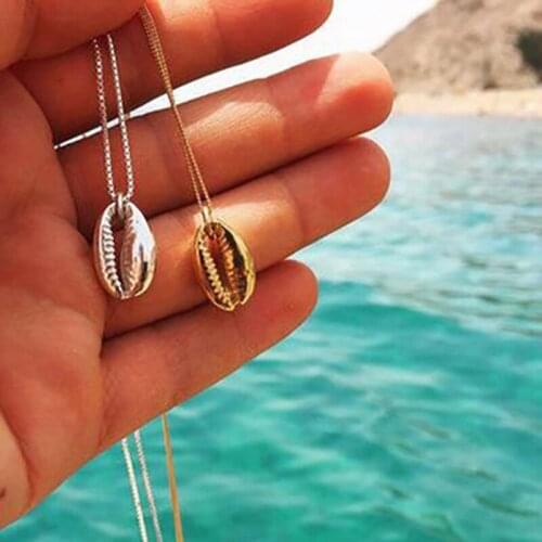 Bohemia Metal Sea Cowrie Shell Pendant Chokers Necklaces for Women Summer Style Beach Layering Necklaces Personalized Choker